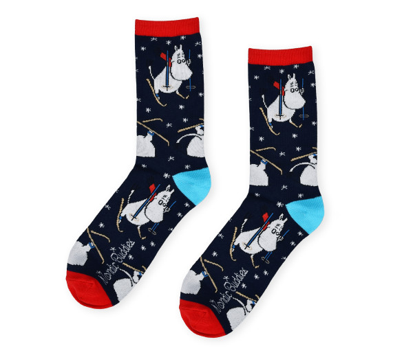 Nordic Buddies Socken Mumin auf Ski-Ausflug Gr. 40-45