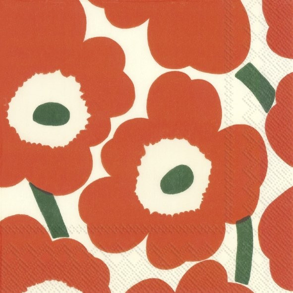 Marimekko Servietten Unikko orange green