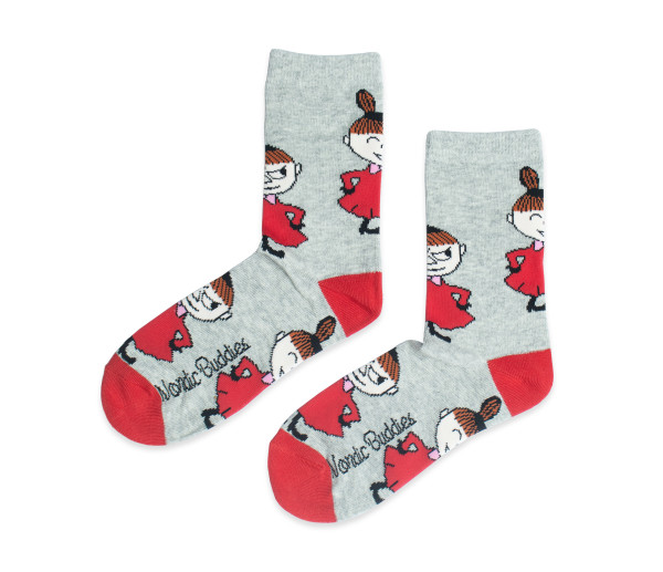 Nordic Buddies Kleine My grau rot Socken Gr. 36-42