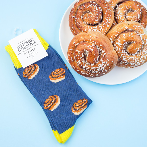 Svensk Husman Kanelbulle Zimtschnecke Socken Erwachsene