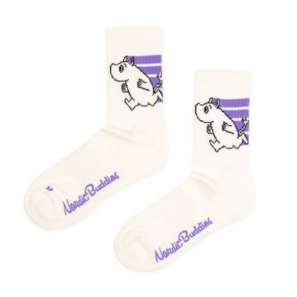 Nordic Buddies Socken Active Crew lila weiss Gr 36-42 Mumin