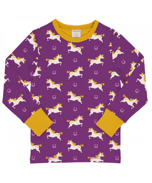 Maxomorra Langarmshirt Horse Pferd lila