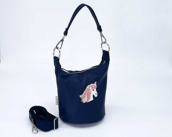 Kis Me Handtasche rund Einhorn dunkel blau