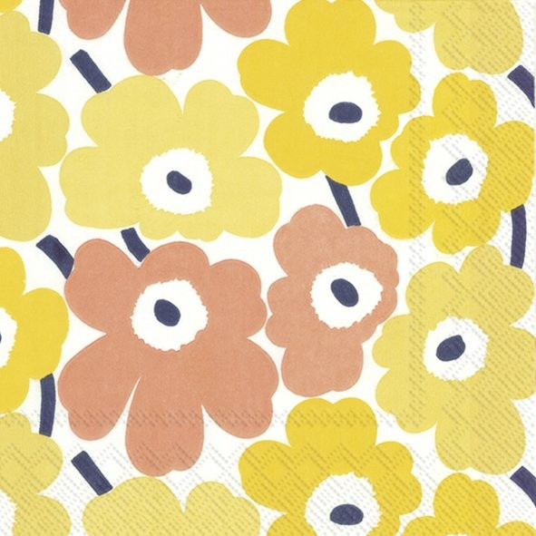 Marimekko Servietten Mini Unikko Mohnblume Yellow