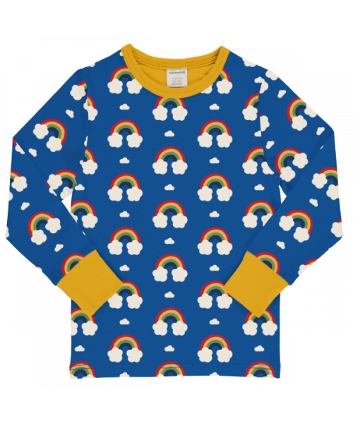 Maxomorra Langarmshirt Rainbow Regenbogen blau