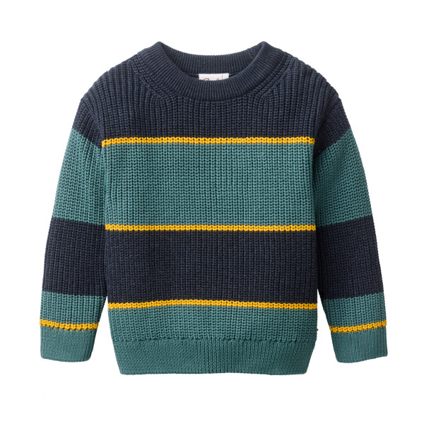 People Wear Organic Strickpullover Dunkelblau Petrol GOTS