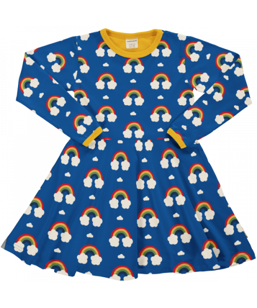 Maxomorra Drehkleid langarm Rainbow Regenbogen blau